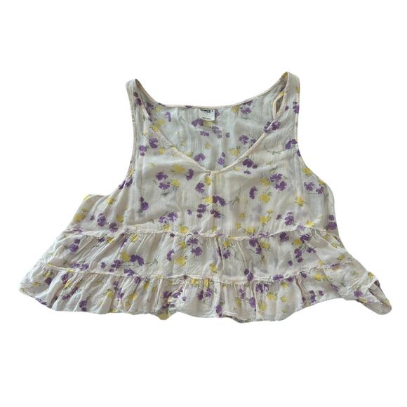 Intimately Free People Pale Pink Cami with Floral Print and Ruffle Detail - S - Picture 5 of 10